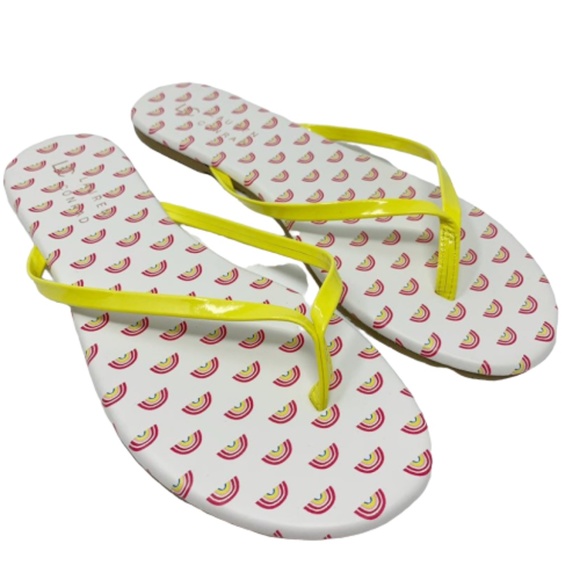 LC LAUREN CONRAD Flip Flop Sandals Rainbow Sizes 6 8 - Picture 2 of 8